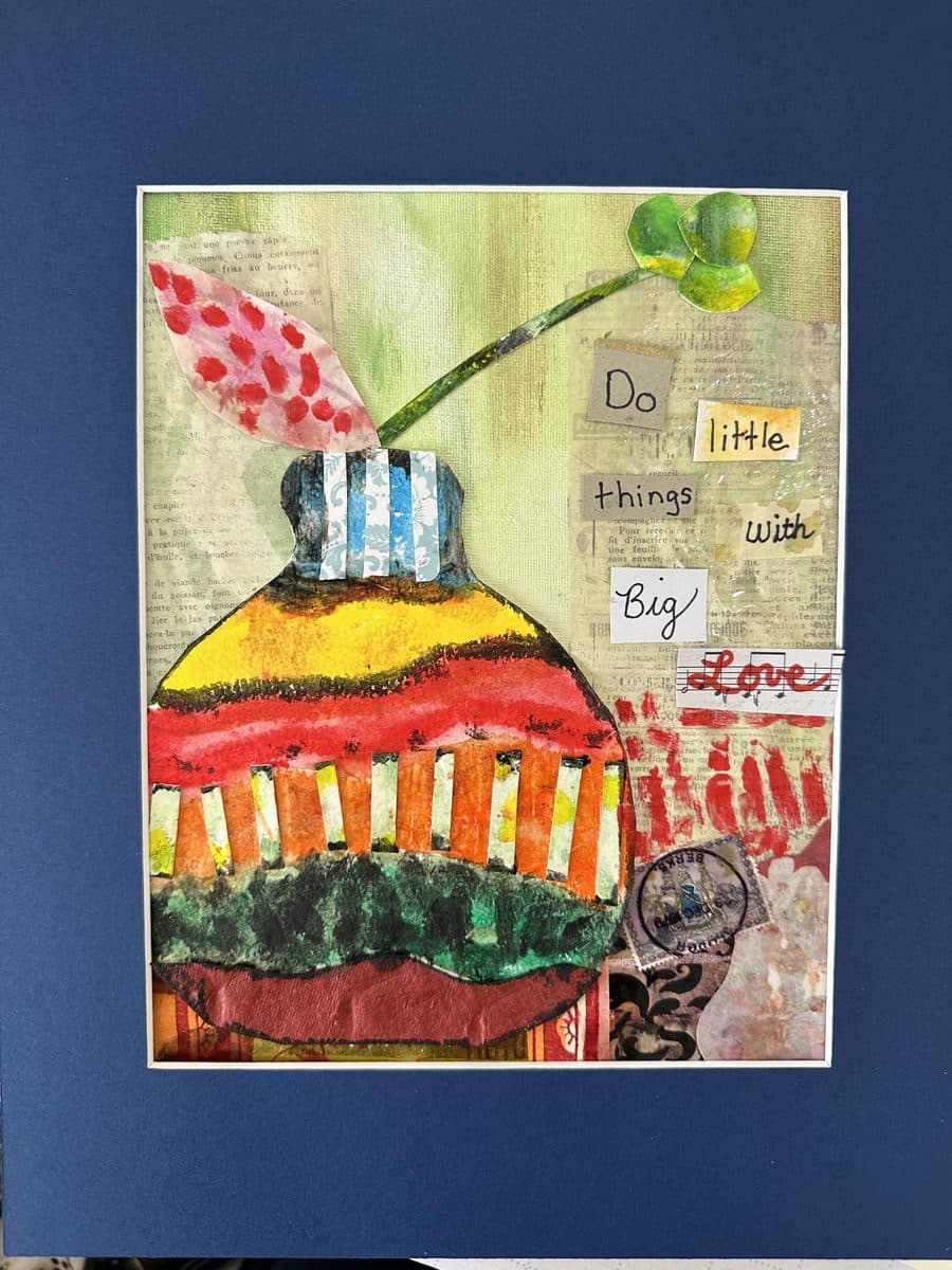 Bottle collage with a hopeful message