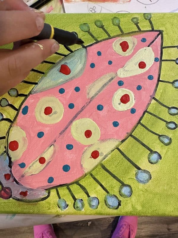 A patterned leaf study in progress