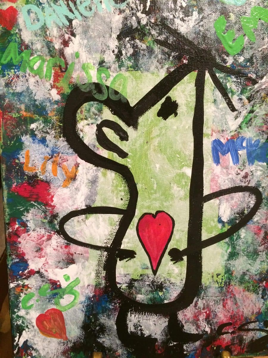 Graffiti-style Art Mouse with her red heart